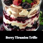 Berry Tiramisu Trifle with layered berries and mascarpone cream