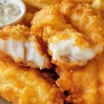 Plate of Captain D's crispy Batter Dipped Fish served with sides
