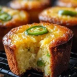 Cheesy jalapeño cornbread muffins fresh out of the oven