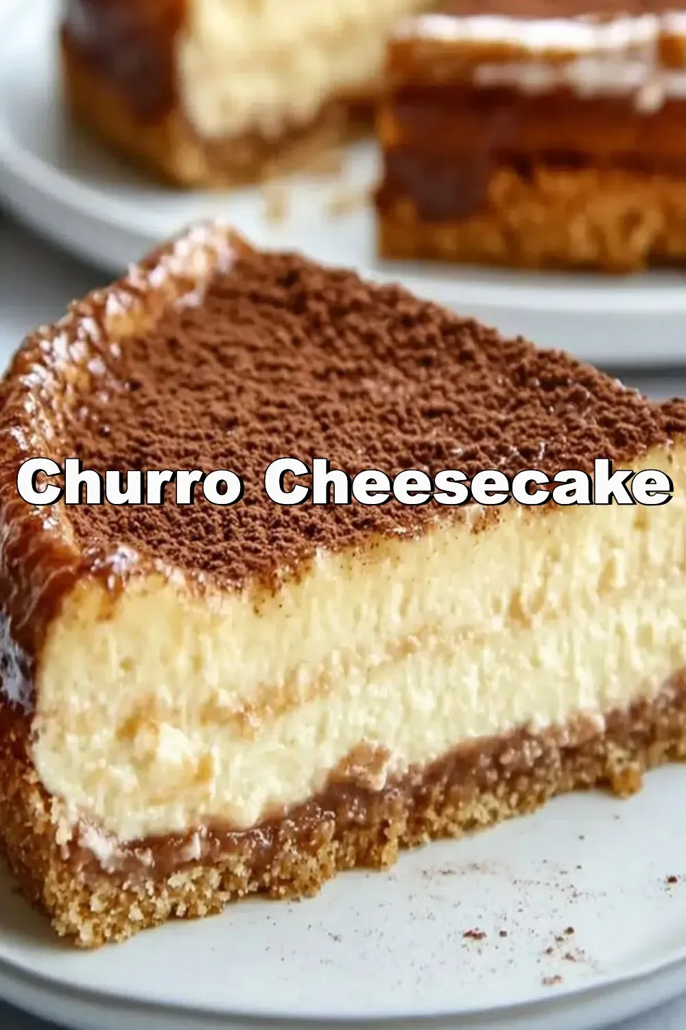 Delicious Churro Cheesecake topped with cinnamon and sugar