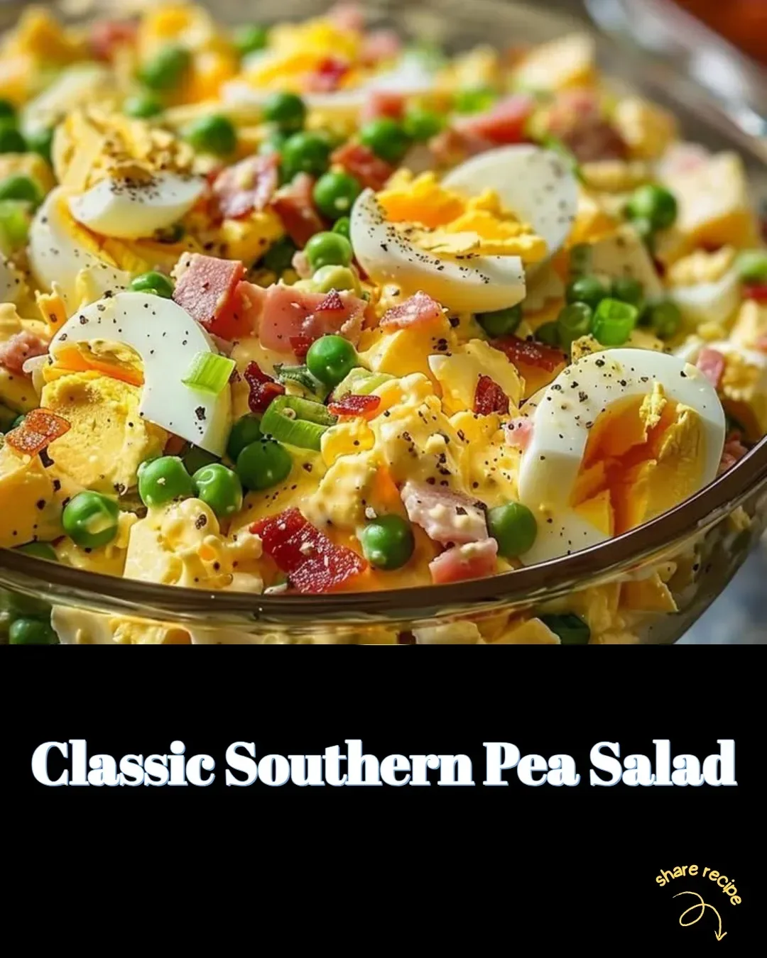 Classic Southern Pea Salad with vibrant green peas and fresh ingredients