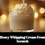 Bowl of decadent homemade heavy whipping cream ready for desserts