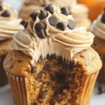 Delicious pumpkin chocolate chip cupcakes with cinnamon buttercream frosting