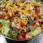 Delicious Dorito Taco Salad with colorful ingredients and crunchy Doritos
