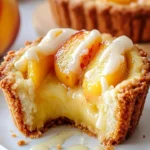 No-bake peach custard mini tarts on a plate ready to serve