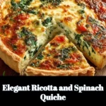 Elegant ricotta and spinach quiche served on a rustic table