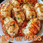 Delicious Garlic Butter Lobster Tails served with lemon and herbs