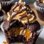 Gooey salted caramel chocolate cupcakes with rich frosting