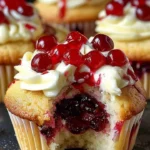 Deliciously decorated cherry cupcakes topped with fresh cherries and frosting.