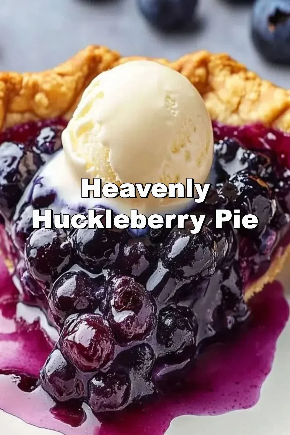 Delicious homemade Heavenly Huckleberry Pie fresh from the oven