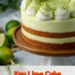 Delicious Key Lime Cake with a vibrant lime glaze and whipped cream topping