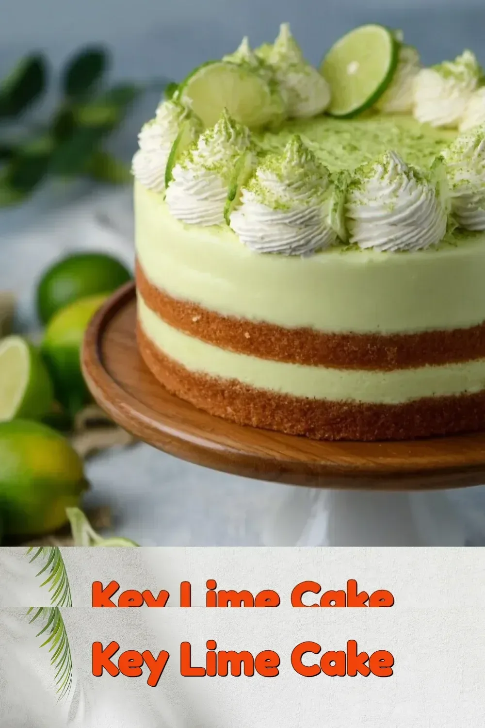 Delicious Key Lime Cake with a vibrant lime glaze and whipped cream topping