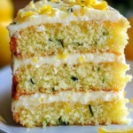 Lemon Zucchini Cake with Cream Cheese Frosting garnished with lemon slices