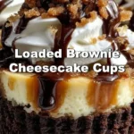 Loaded brownie cheesecake cups served in elegant dessert dishes