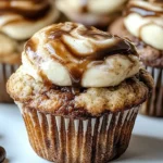 Delicious coffee cream cheese muffins on a plate, ready to enjoy.