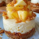 Mini pineapple cheesecakes with coconut milk, a tropical dessert delight.