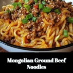 Mongolian ground beef noodles recipe featuring savory beef and fresh vegetables.