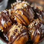 Delicious no-bake Samoa Truffles made with chocolate, coconut, and caramel.