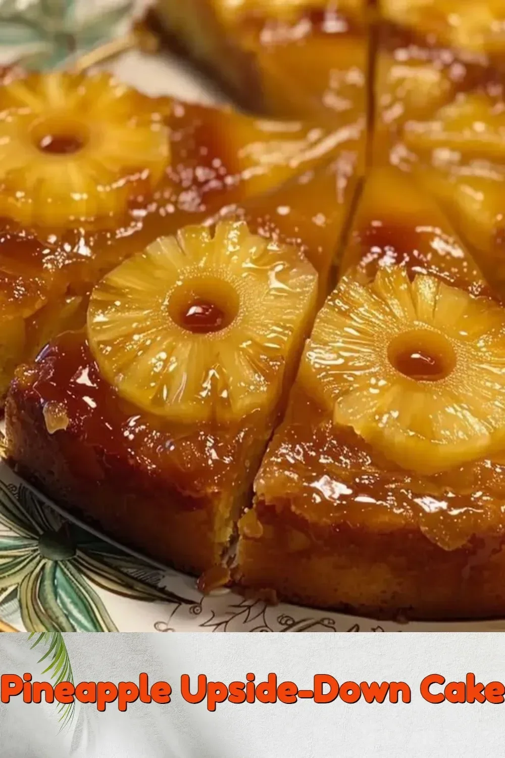 Delicious Pineapple Upside-Down Cake with caramelized pineapples and cherries