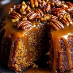 Praline Upside-Down Pumpkin Cake showcasing a caramelized topping and pumpkin flavor