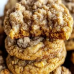 Delicious pumpkin cinnamon crumble cookies on a baking tray