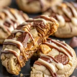 Delicious Reese's peanut butter chocolate cookies on a plate