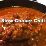 Delicious slow cooker chili served in a bowl with toppings