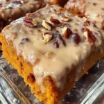 Delicious Sweet Potato Honeybun Cake topped with a sweet glaze