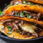Delicious birria tacos served with consomé