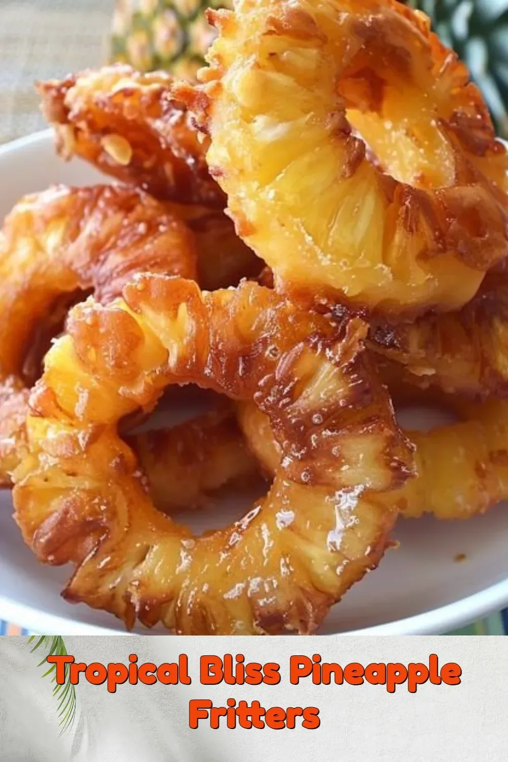 Delicious Tropical Bliss pineapple fritters served with sauce