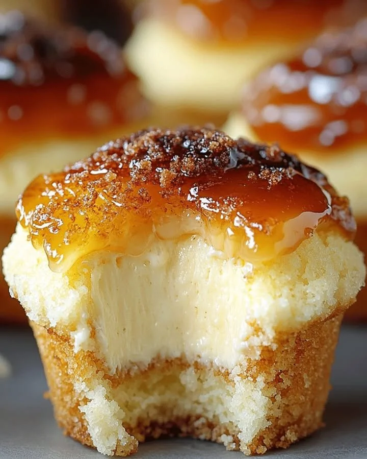 A luxurious treat combining the elegance of crème brûlée and the hominess of cupcakes.