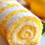 Velvet Lemon Cream Roll Cake featuring a creamy lemon filling and soft sponge.