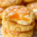 White chocolate creamsicle orange cookies with a citrusy flavor and creamy texture