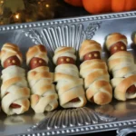 Colorful Halloween finger foods and appetizers for festive parties.