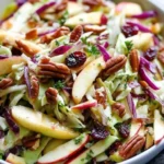 Cabbage and Apple Salad with Maple Balsamic Dressing on a plate