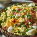 Classic Southern Pea Salad with colorful vegetables and dressing