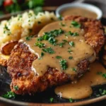 Country-style fried steak served with rich homemade gravy
