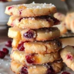 Cranberry Orange Shortbread Cookies with vibrant cranberries and orange zest
