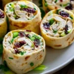 Delicious creamy cranberry chicken wraps ready to be served
