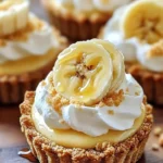 Delicious creamy mini banana pudding pies served in dessert cups.