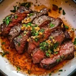 Delicious Easy Garlic Butter Brazilian Steak served on a plate