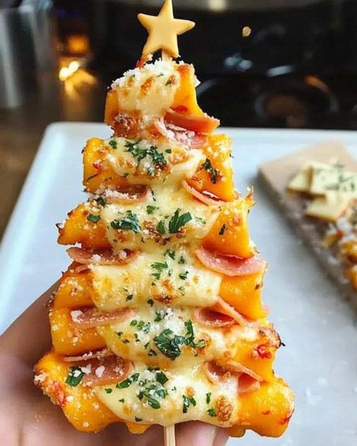 Festive Christmas Tree Pizza Bites for holiday celebrations