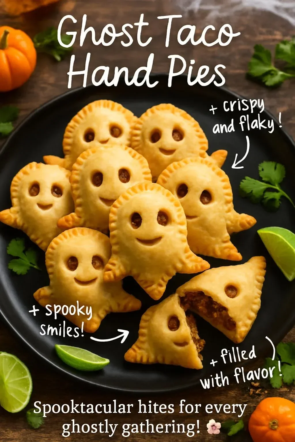 Delicious Ghost Taco Hand Pies with unique flavors in a spooky presentation