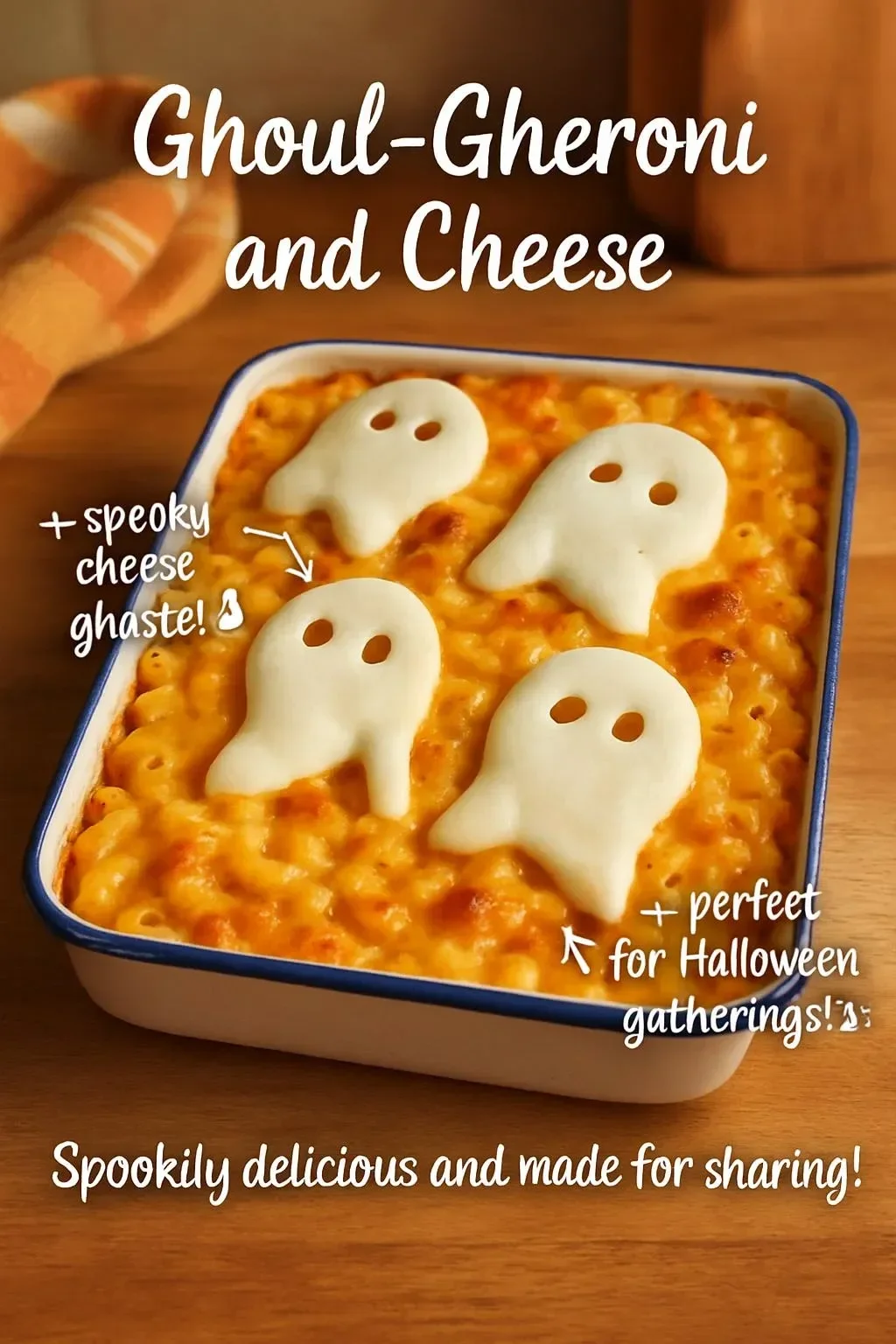Delicious Ghoul-Gheroni and Cheese for Halloween with a spooky twist