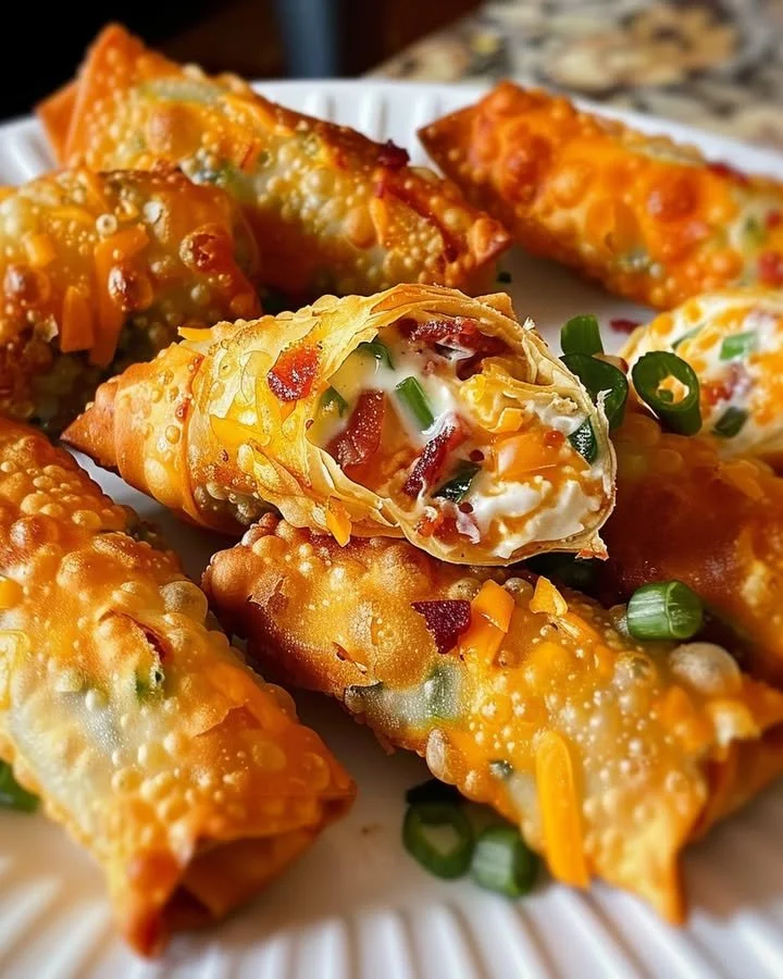 Crispy Jalapeno Popper Egg Rolls served with dipping sauce