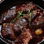 Korean-Style Gochujang Pot Roast served on a plate with vegetables