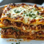 Low-carb zucchini lasagna with layers of zucchini, ricotta, and marinara sauce