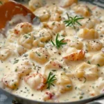 Delicious lobster ravioli served with a creamy sauce