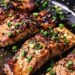 Delicious Miso-Ginger Salmon served with fresh vegetables