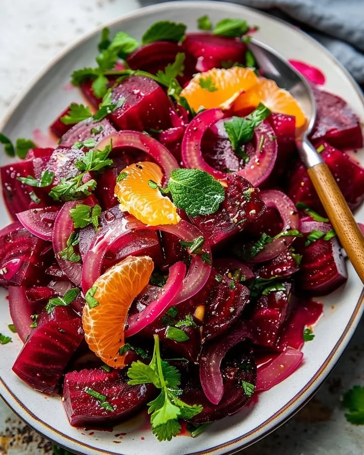 Orange and Cumin Beet Salad with fresh ingredients and vibrant colors
